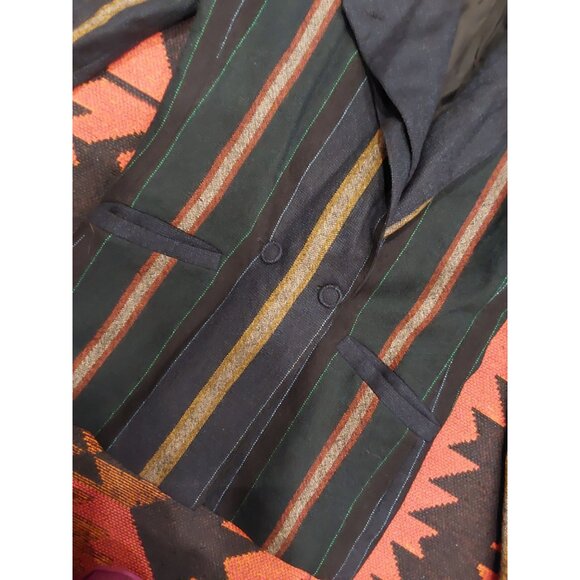 Vintage Dorothy Schoelen Striped Blazer Womens Size 8 Double-Breasted Wool Blend - Picture 3 of 9